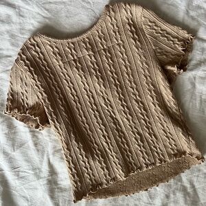 Forever 21 Tan Textured Knit Shirt